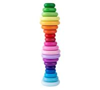 Toyvian Childrens Toys 20Pcs Rainbow Stacked stacking toys Wooden Balanced Stacked Toy Kids Stacking Games Toy Pebbles Toys