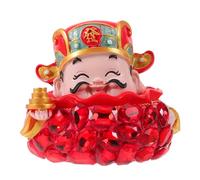 Toyvian Chinese Car Dashboard Bobblehead Figurine with Red Rhinestone and Resin Material, Artistic Charm with Stable Base, for Car Interior Decoration and Office Desk Ornament to Attract