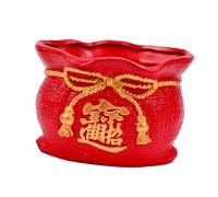 Toyvian Chinese Style Succulent Planter Pot Red Ceramic Flower Pot for Plants Durable Garden Decor Suitable for Balcony Office Home Use