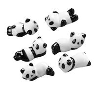 Toyvian Chopstick Holder Rest Versatile and Easy to Maintain 6pcs Ceramic Panda Shape with Adorable Design Spoon Rest and Chopsticks Support Holder for Home and Restaurant Use