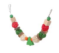 Toyvian Christmas Bird Cage Hanging Shredding Toys Apple Wood Chew for Parrots Cockatiels and Caged Birds, Colorful Foraging and Teeth Grinding Toy for Small Pets