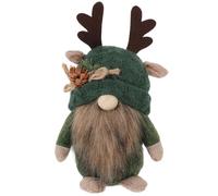 Toyvian Christmas Gnome Doll with Deer Antlers Soft PP Cotton Cloth Cute Tabletop Ornament for Home Office Winter Forest Theme Holiday Decoration