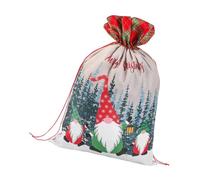 Toyvian Christmas Gnome Pattern Bag with Xmas Tree Design Wrapping Bag for Holiday Presents and Storage for Seasonal Giving