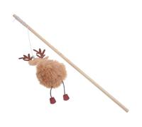 Toyvian Christmas Interactive Cat Teaser Wand Plush Reindeer Design for Indoor Cats Engaging Activity Stick to Stimulate Play and Exercise for Festive Fun