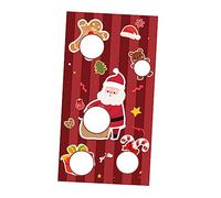 Toyvian Christmas Sandbag Toss Banner Game for Family Outdoor Fun Festive Cornhole with Santa Claus Pattern Safe Eco Friendly Material