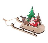 Toyvian Christmas Sleigh Ornaments Wood Skiing Santa Hanging Decor Detailed Craftsmanship for Xmas Tree Centerpiece Indoor Outdoor Holiday Display