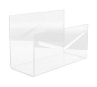 Toyvian Clear Acrylic Mail Organizer Desk Letter Holder for Envelopes and Large Cards Transparent Desktop File and Book Display Shelf Multi-functional Stationery Organizer for Office Home