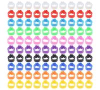 Toyvian Clip on Leg Rings Pigeon Foot Rings Identification 100Pcs Mixed Colours Plastic Bands Suitable for Finch Quail and Chicken Raising 10Mm Diameter