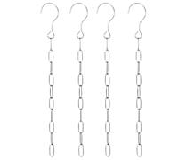 Toyvian Clothes Hanging Chain for Space Saving with Hooks Multi-function Hanger with 10 4pcs Stainless Steel 46cm Length for Clothes and Towels in Bedroom and Coat Closet
