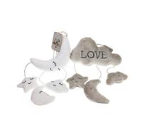 Toyvian Cloud and Moon Plush Music Hanging with Built Wind Chimes for Soft Stroller Crib Hanging Rattle Design Stimulates Hearing and Touch for Boys