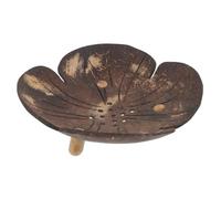 Toyvian Coconut Shell Soap Dish Petal Style Shower Soap Bar Holder Bathroom Drain Tray with Self-draining for Quick Drying for Kitchen and Bathroom Organization