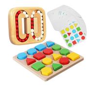 Toyvian Cognitive Puzzle for Seniors Geometric Shapes Memory Game with Rotating Bead Maze Brain Teaser for Elderly Adults to Enhance Memory and Cognitive Skills Homes and Leisure