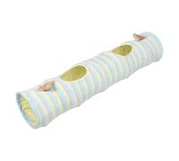 Toyvian Collapsible Straight Cat Tunnel with 2 Holes and Plush Ball, Fabric Interactive Pet for Indoor Cats and Small Animals, for Exploration Activity at Home