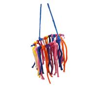 Toyvian Colorful Cotton Knot Bird Swing for Parrots Small to Medium Chew Resistant Climbing with Stainless Steel for Safe Play and Exploration Random Color