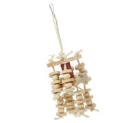 Toyvian Colorful Paper Parrot Chewing for Birds Durable Hanging Foraging Pendant with Wear Resistant Wood Interactive Cage Plaything for Budgies Conures Cockatiels and Lovebirds