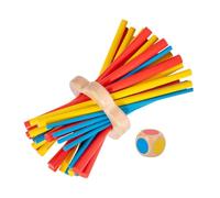 Toyvian Colorful Wooden Balance Stick Game for Family Montessori Educational with Dice Hand Eye Coordination and Cognitive Skill Development Patience Training Table Game