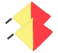 Toyvian Commanding Marine Signal Flags 2pcs 35x35cm Handheld Cloth Flags for Training Activities and Equipment Operation with Red Yellow PVC Poles