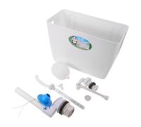 Toyvian Commercial Grade Toilet Tank with Pull Chain System, Wall Mount Toilet Flush Tank Kit for Public Restrooms and Factories, Sturdy Plastic Construction with Necessary Installation