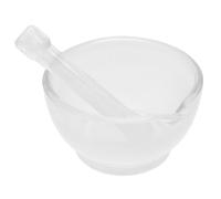 Toyvian Compact Glass Mortar with Pestle for Kitchen and Laboratory Use Space-saving Stable Base Grinding Bowl for Medicines Spices and Traditional Chinese Herbs