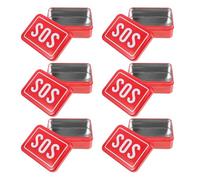 Toyvian Compact Travel Medicine Holder Metal Pill Case with Sos Mark Small Portable Tablet Organizer for Outdoor Survival Pocket-Sized Medicine Container for Purse Bag