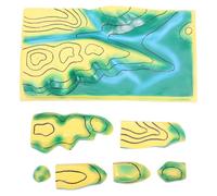 Toyvian Contours Line Map Model for Geography Lessons - 3D Plastic Topographic Terrain Map Model for Junior High School Classroom and Homeschool Teaching Aid