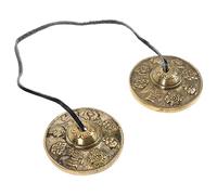 Toyvian Copper Cymbal Bell Religious Percussion Instrument for Yoga Meditation Compact Finger Cymbals for Spiritual Practice and Practical for Easy Carrying