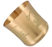 Toyvian Copper Dragon Phoenix Tea Cup Retro Chinese Style Teacup with Stackable Design and Elegant Golden Finish, Convenient for Household Use and Theme Party Celebrations