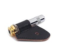 Toyvian Copper Endpin Jack with Leather Cover for Electric Acoustic Guitar Bass, Strap Pin Jack Socket Plug Gt226, Gold Tone Instrument Replacement Part