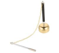 Toyvian Copper-finished Portable Percussion Instrument Vintage Bell for Buddhist Temple Supply Retractable Mallet for Meditation Rituals Music Instrument