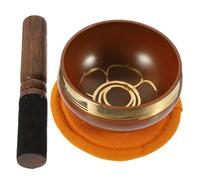 Toyvian Copper Singing Bowl Set with Mallet and Cloth Pad for Meditation Relaxation - Delicate Buddhism Bowl with Compact Size and Hand-Hammered Tibetan Design