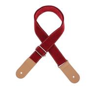 Toyvian Cotton Ukulele Strap with Genuine Leather End Pin, Jujube Red Shoulder Strap for Ukulele and Guitar, Comfortable Cotton Linen Material for Musical Instrument Accessories
