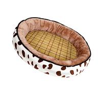 Toyvian Cow Pattern Pet Bed Comfortable Summer Sleeping Mat for Dogs and Cats Portable Pet Nest Stylish Design for to Clean S