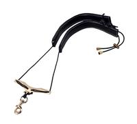 Toyvian Cowhide Material Saxophone Neck Strap Double Shoulder Comfortable and Breathable Adjustable Length Easy Snap Hook Lightweight for Sax Stage Play Ca151