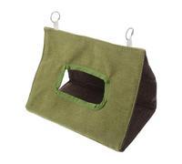 Toyvian Cozy and Secure Parrot Bird Nest in Triangular Tent Shape, Breathable Green Cloth Material for Small and Medium Parrots and Lovebirds, Stable Hanging Hammock Cage Accessory for Pet