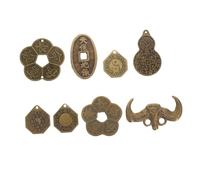 Toyvian Craft Accessories Brass 8pcs and Assorted style Feng Shui Coins for Fortune Telling and Prosperity Traditional Chinese Design, Wear-resistant Suitable for Feng Shui Applications
