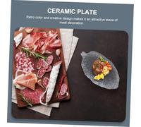 Toyvian Creative Banana Leaf Ceramic Dessert Snack Plate Japanese Style Retro Color Tableware for Home Serving Sashimi Cake Fruit and Sauce Dishes