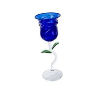 Toyvian Creative Blue Rose Flower Glass Goblet Premium Transparent Wine Glass for Parties Weddings Birthdays Stylish Floral for Cocktails and Whiskey