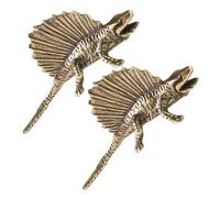Toyvian Creative Brass Dinosaur Statue and Tabletop Dinosaur Sculpture, Antique Prehistoric Stegosaurus Ornament for Desktop Decor, Unique Home Accent Decoration for Garden and Living