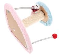 Toyvian Creative Cat Climbing Frame with Triangular Base Spring Mouse and Fuzzy Ball Interactive Cat Exercise Plaything Pet Climber Rack