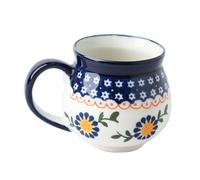 Toyvian Creative Ceramic Coffee Mug with Ergonomic Handle Heat-Resistant Painted Breakfast Cup for Milk Coffee Oatmeal Cup for Tea and Hot Drinks for Birthdays and Holidays