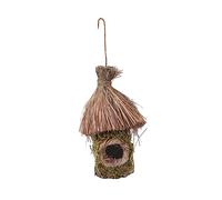 Toyvian Creative Durable Hanging Bird House Weaving Grass Bird Shelter Pendant for Garden and Home Decoration Easy to Install Natural Birdcage Ornament for
