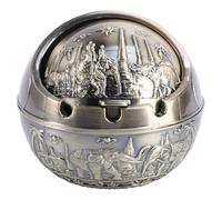Toyvian Creative Elephant Shape Ashtray with Lid Zinc Alloy Smokeless Butt Container for Office and Home Decor Unique Southeast Asian Style Vintage Finish Practical and Decorative Idea