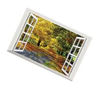 Toyvian Creative Faux Window PVC Sticker 3D Wall Decal for Nurseries and Shopping Centers, Adhesive and Easy to Match Decorative Fake Window Scene Wall Sticker for Bedrooms and Corridors