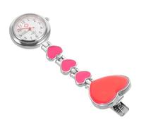 Toyvian Creative Four Heart Nurse Hanging Watch Luminous Pointer Medical Fob for Doctors Hospital Clinic Fashionable Chest Pocket Decoration Rosy