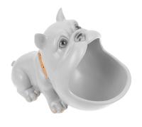Toyvian Creative Grey Resin Key Organizer Animal Shape Container with Lovely Expression Decorative Art Home Ornament for Home Life and Desk Storage
