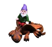 Toyvian Creative Resin Garden Gnome Dinosaur Statue Unique Outdoor Ornament for Home Adornment Durable Decorative Figurine for Patio Balcony Office and Garden Display