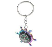 Toyvian Creative Silver Metal Rudder Compass Keychain with Multifunctional Use and Fine Detailing, Stylish Wheel Shape Pendant for Business Event or Corporate Events