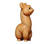 Toyvian Creative Wooden Alpaca Figurine Cute Animal Ornament Handcrafted Desktop Decoration for Home Office Study Unique Alpaca Statue Gift for Animal Lovers