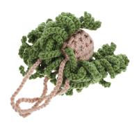 Toyvian Crochet Car Hanging Plant Car Interior Decoration Wool Handmade Stylish Knitted Potted Ornament for Women Vehicle Mirror Charm