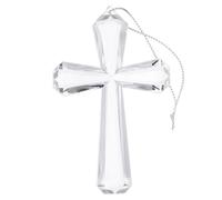 Toyvian Cross Christmas Ornament Acrylic Classic Chic Lightweight Easy Hanging Delicate Cross Shape Holiday Ornaments for Home Decor Hanging on The Wall